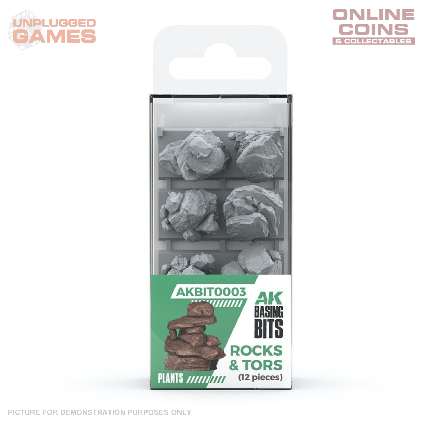 AK Interactive - Basing Bits - Rocks & Tors - 12 Pieces